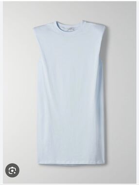 Aritzia Babaton  Shoulder Pad Dress Very Pale Blue Medium